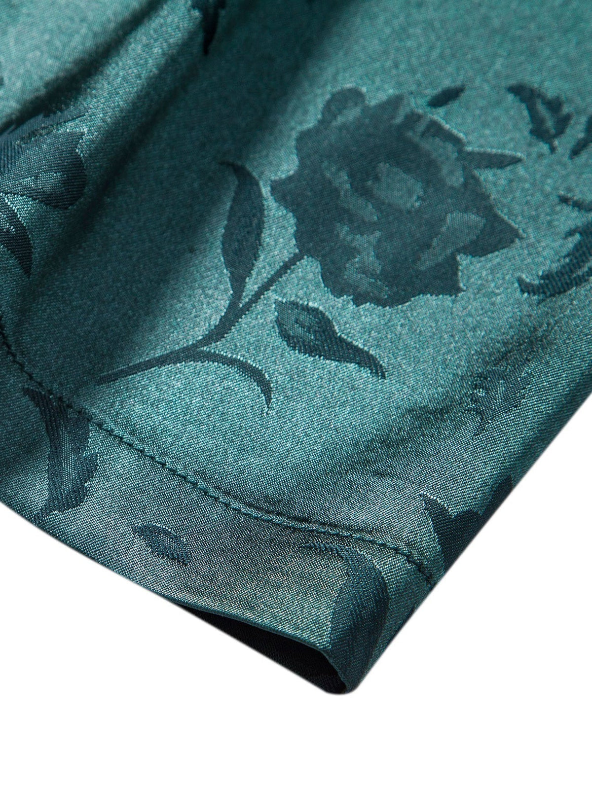 Men's short sleeve floral shirt with pointed collar and button front