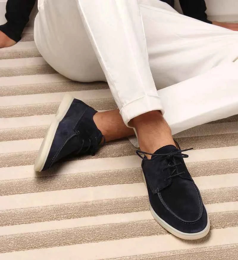 Men’s Suede Casual Loafers | Lace-Up Shoes