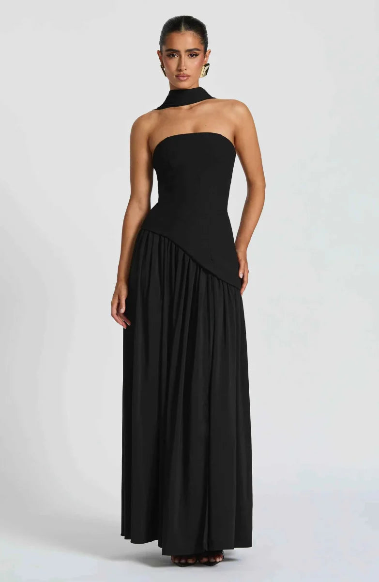 Women’s Strapless Split Draped Gown