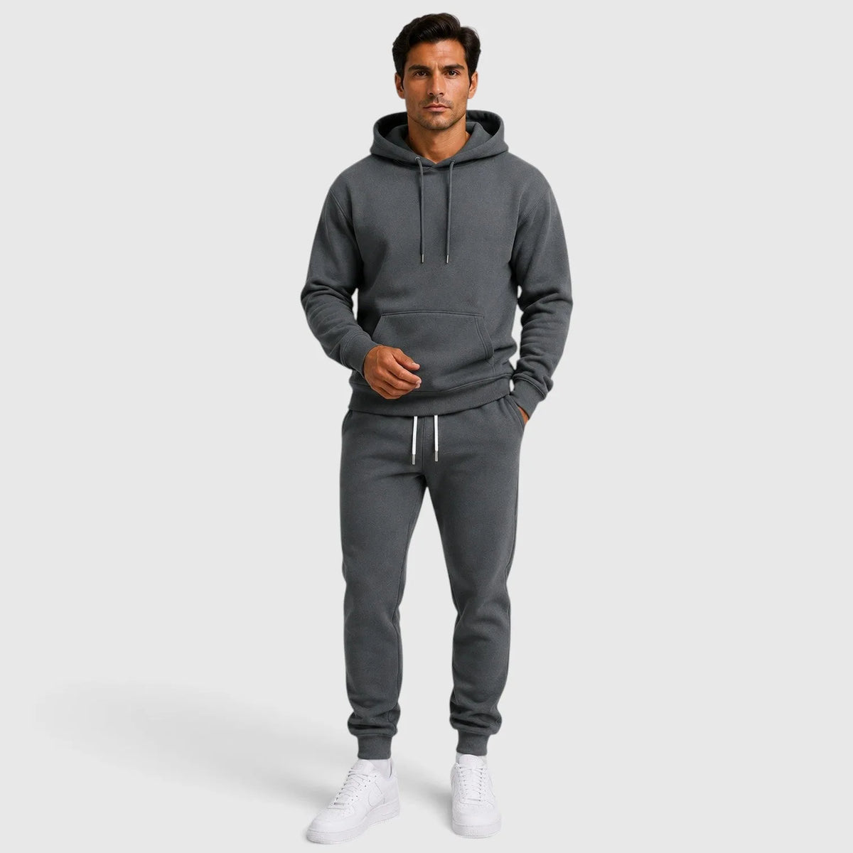 Men's hooded sweatshirt and tapered jogger lounge set