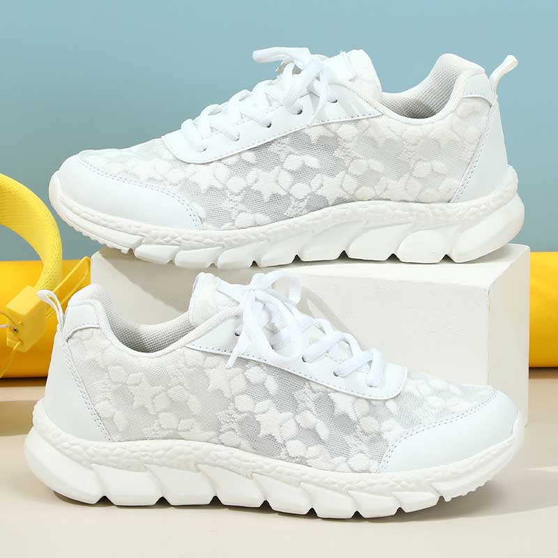 Women's Trainers Lace-Up Chunky Sole Lace Overlay