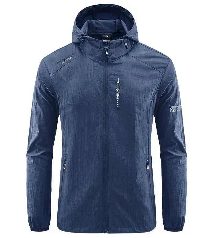 Men's Hooded Jacket Lightweight Zip-Up - Navy