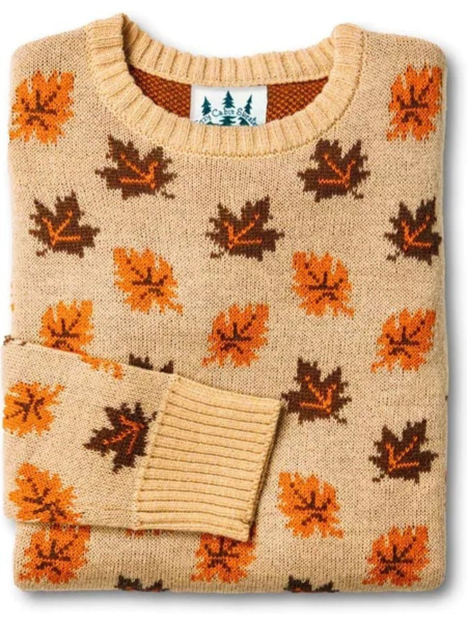 Women's Fair Isle Halloween knit sweater with pumpkins and seasonal motifs