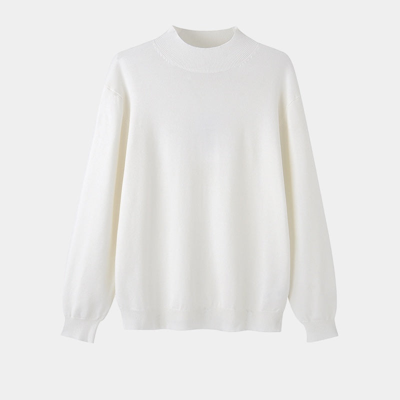 Men's long-sleeve mock neck ribbed knit sweater