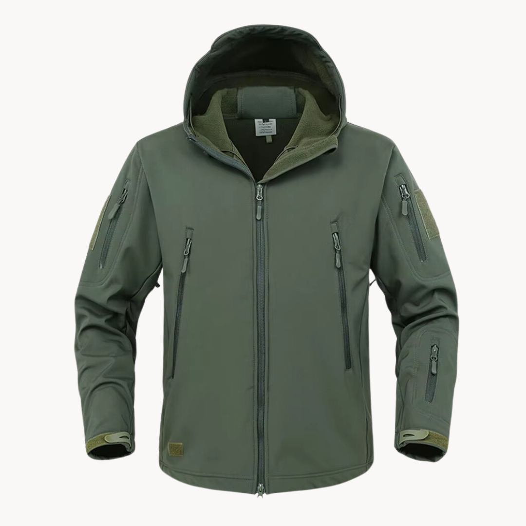Men's Tactical Jacket Hooded Fleece-Lined Softshell - Green