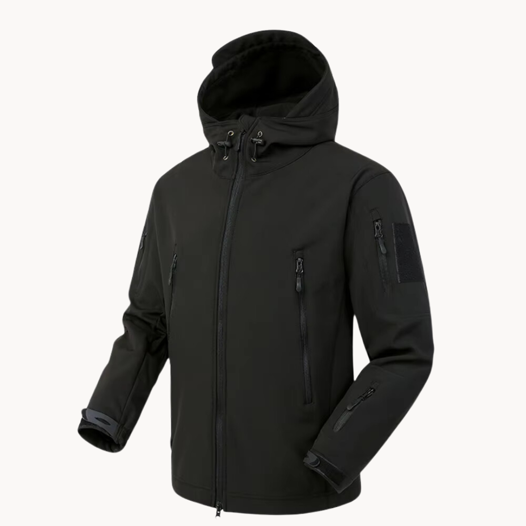 Men's Tactical Jacket Hooded Fleece-Lined Softshell