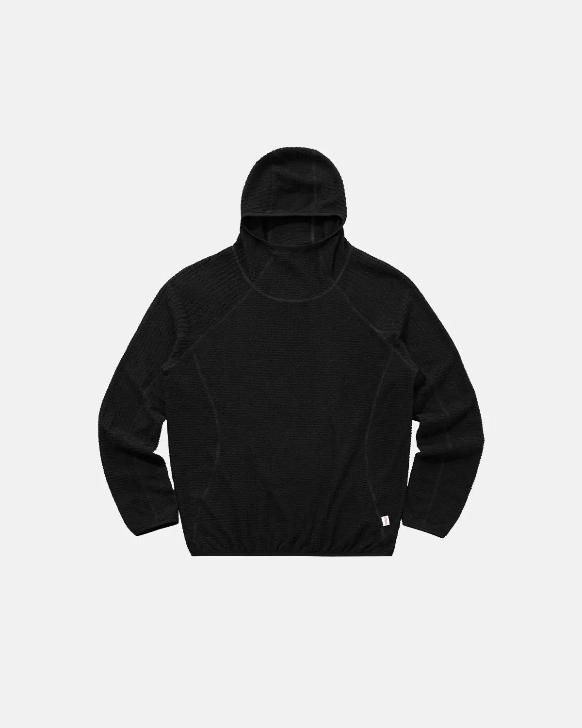 Men's long-sleeve hooded pullover hoodie with grid texture