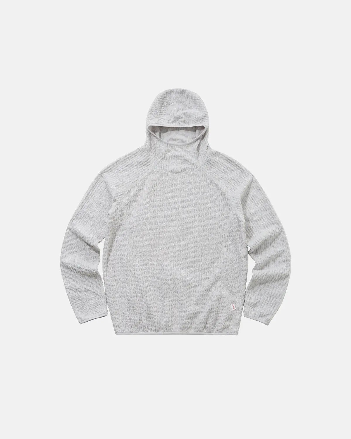 Men's long-sleeve hooded pullover hoodie with grid texture