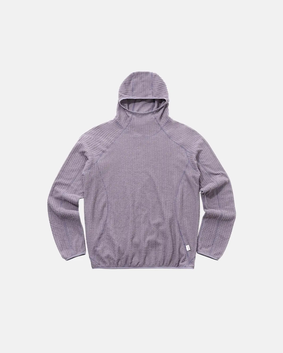 Men's long-sleeve hooded pullover hoodie with grid texture