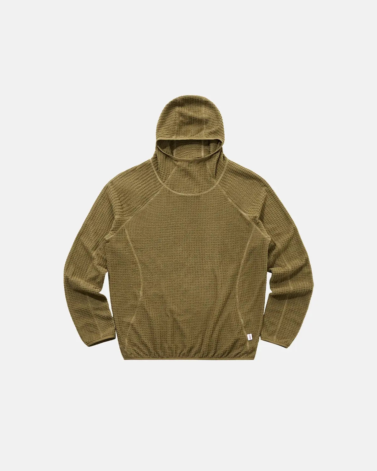 Men's long-sleeve hooded pullover hoodie with grid texture