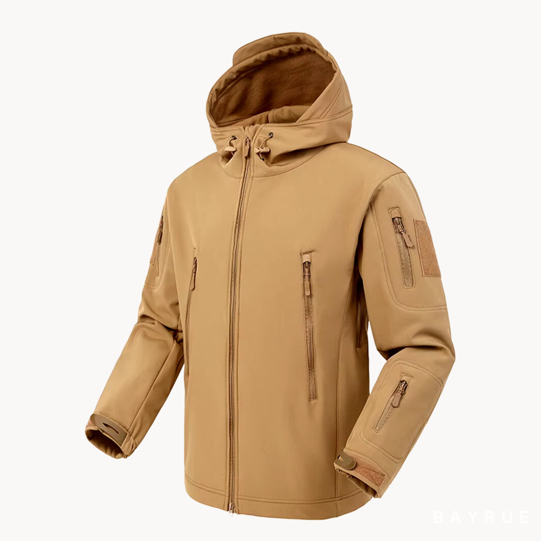 Men's Tactical Jacket Hooded Fleece-Lined Softshell