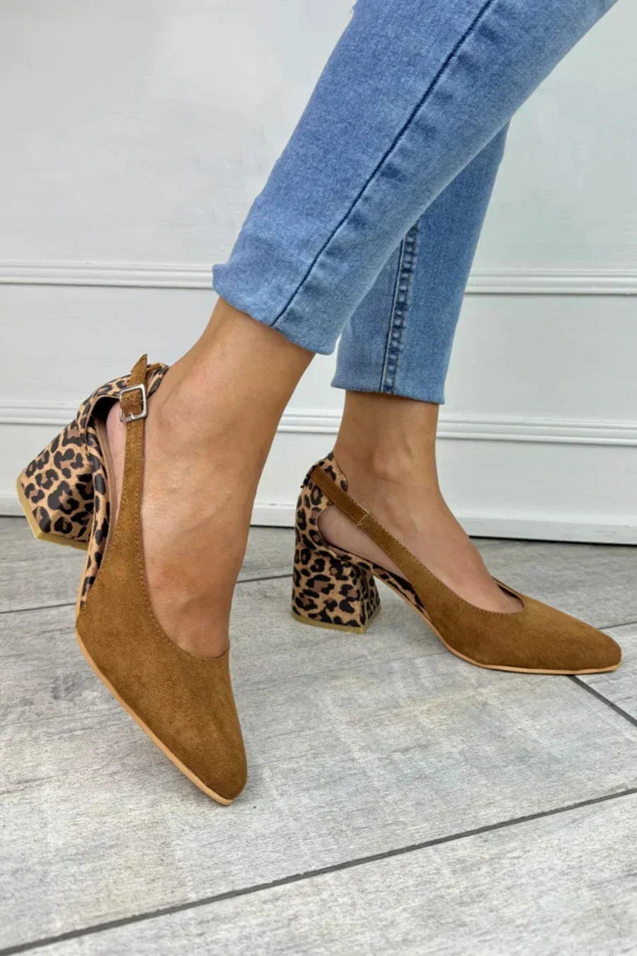 Women’s Leopard Heel Slingbacks