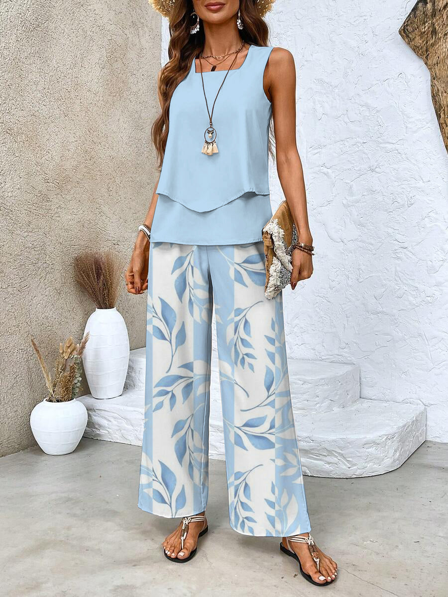Women’s Sleeveless Co-Ord Set | Printed Holiday Outfit