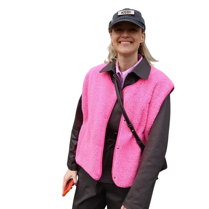Women's textured sleeveless V-neck gilet with front pockets
