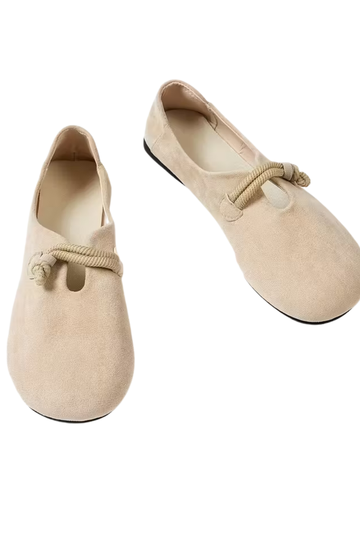 Women's Soft Beige Slip-On Flats Casual