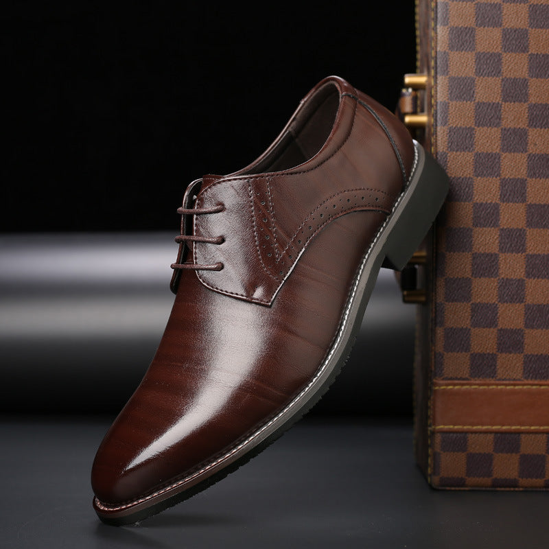 Men’s Classic Leather Oxford Shoes | Low-Profile Business & Formal Lace-Up Shoes