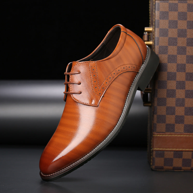 Men’s Classic Leather Oxford Shoes | Low-Profile Business & Formal Lace-Up Shoes