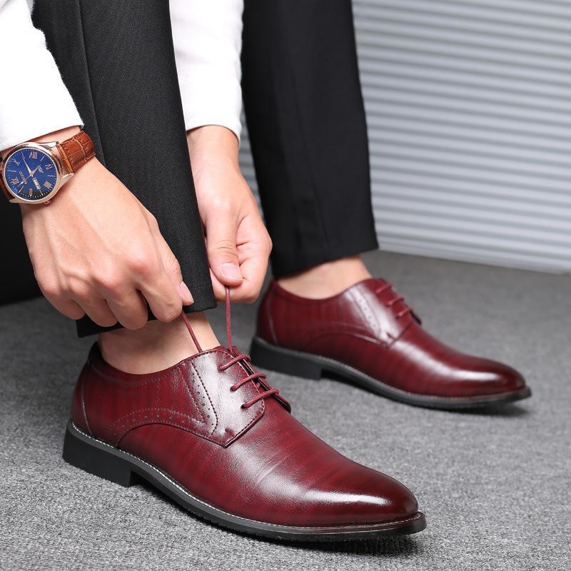 Men’s Classic Leather Oxford Shoes | Low-Profile Business & Formal Lace-Up Shoes