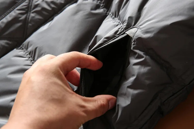 Men's Puffer Jacket Hooded Zip-Front Quilted