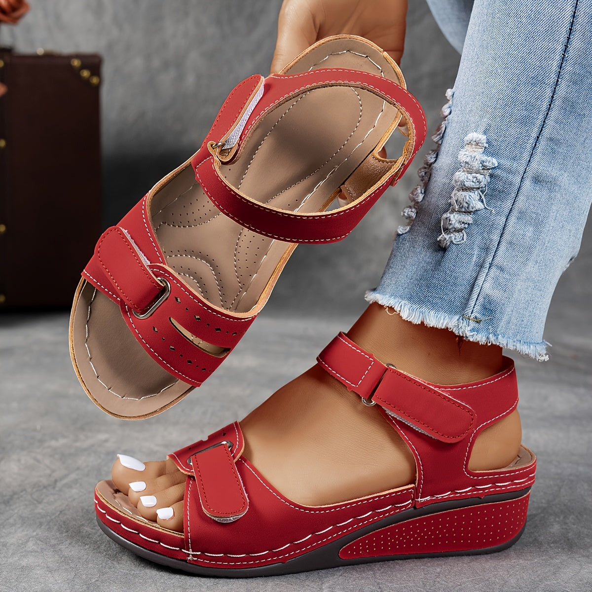 Women’s Adjustable Comfort Sandals | Cushioned Wedge Walking Sandals