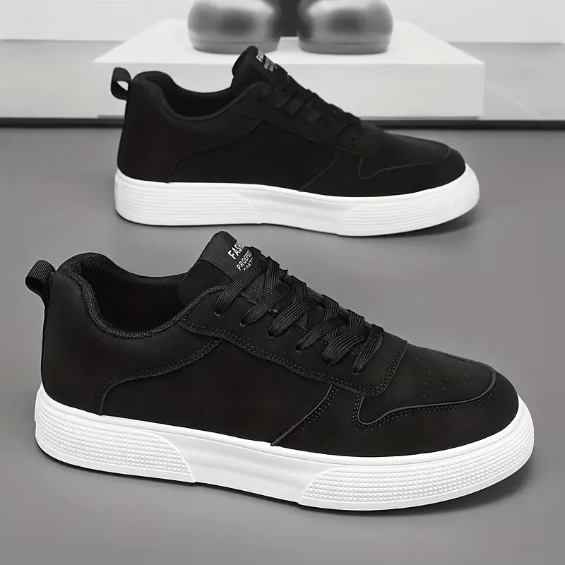 Low-top lace-up trainers with stitched panels and textured flat soles
