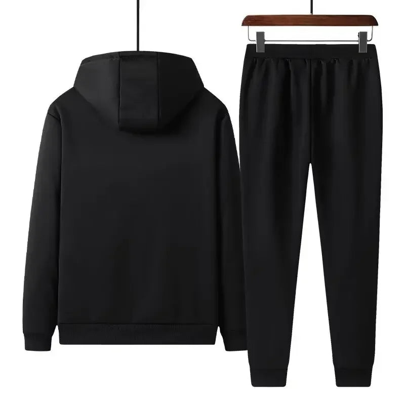 Men's Tracksuit Sherpa-Lined Hooded Zip-Up