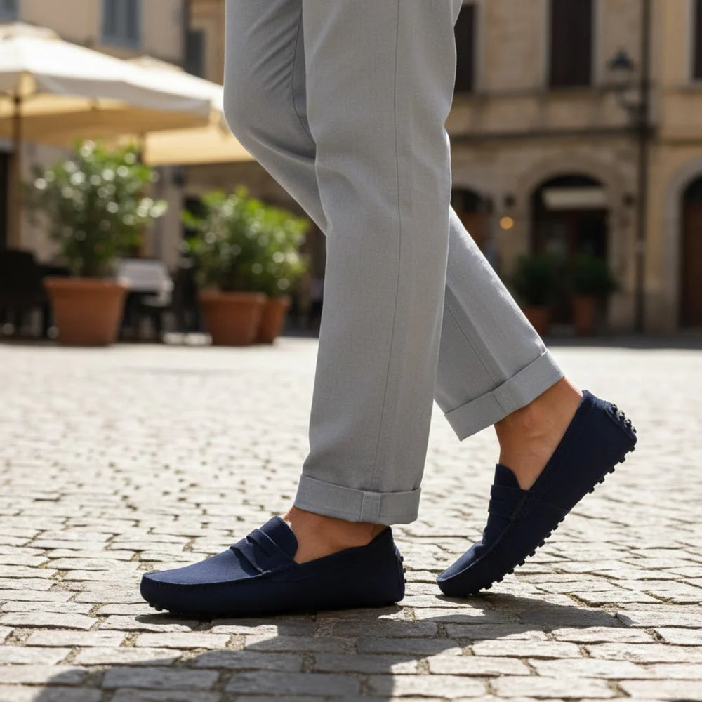 Men's Leather Driving Loafers Slip-On