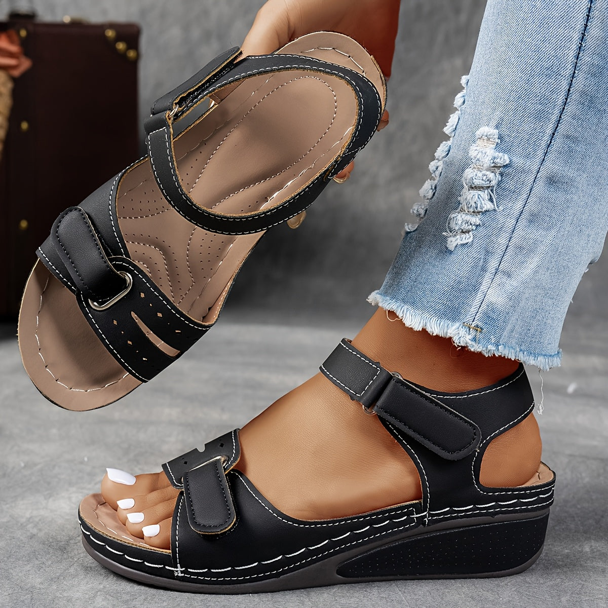 Women’s Adjustable Comfort Sandals | Cushioned Wedge Walking Sandals