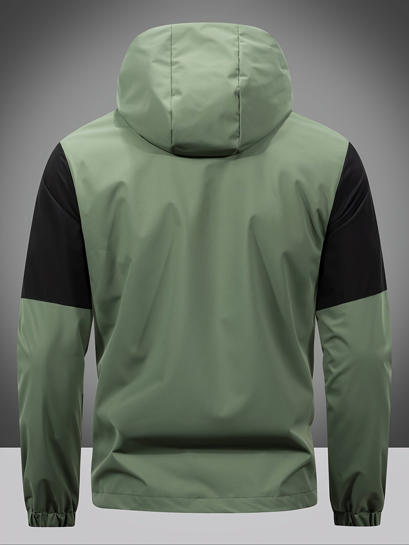 Men's Hooded Jacket Colour-Block Zip-Up