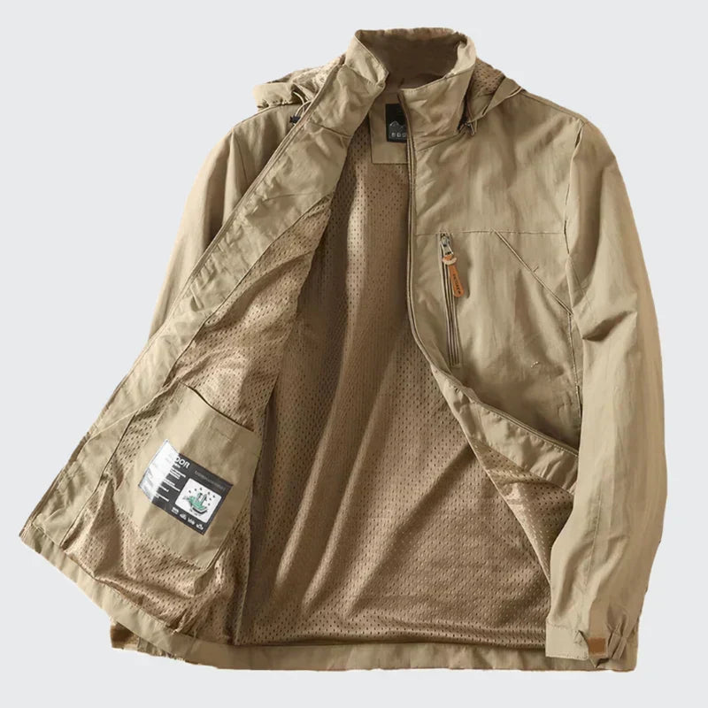 Men's Hooded Jacket Lightweight Mesh-Lined