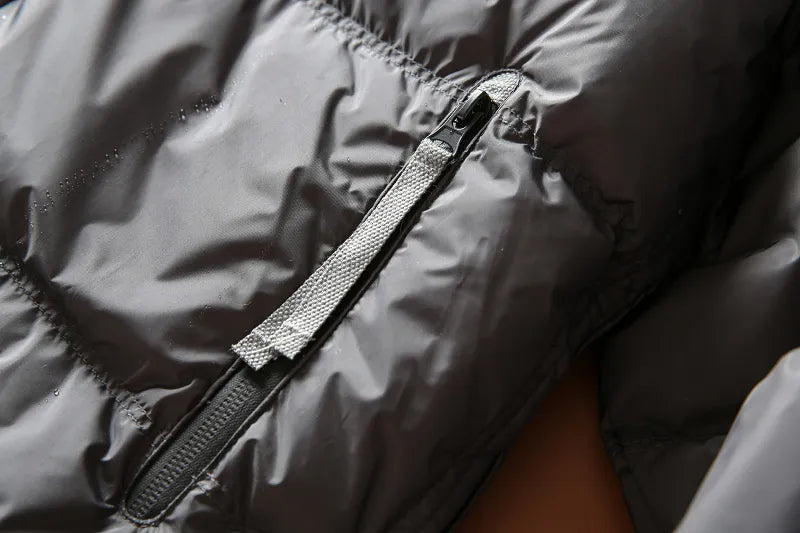 Men's Puffer Jacket Hooded Zip-Front Quilted