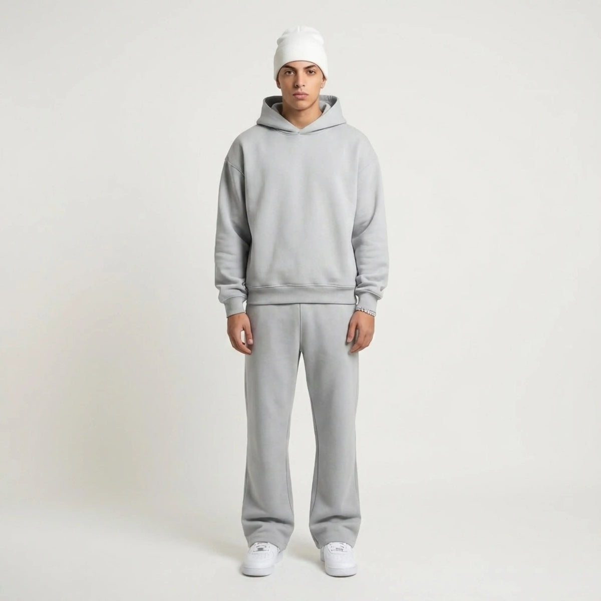 Men's hooded tracksuit set with sweatshirt and jogger trousers