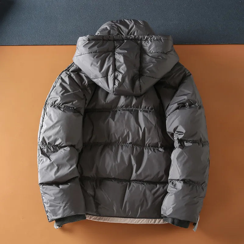 Men's Puffer Jacket Hooded Zip-Front Quilted