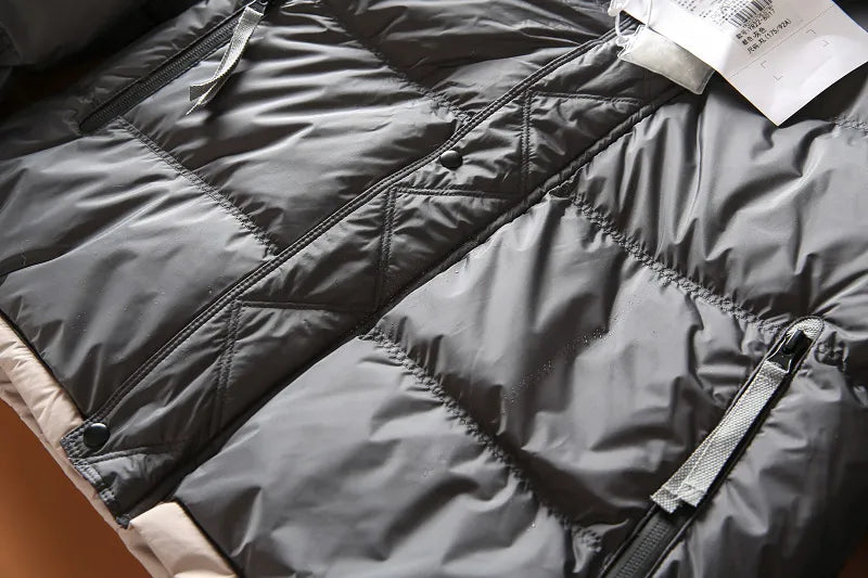 Men's Puffer Jacket Hooded Zip-Front Quilted