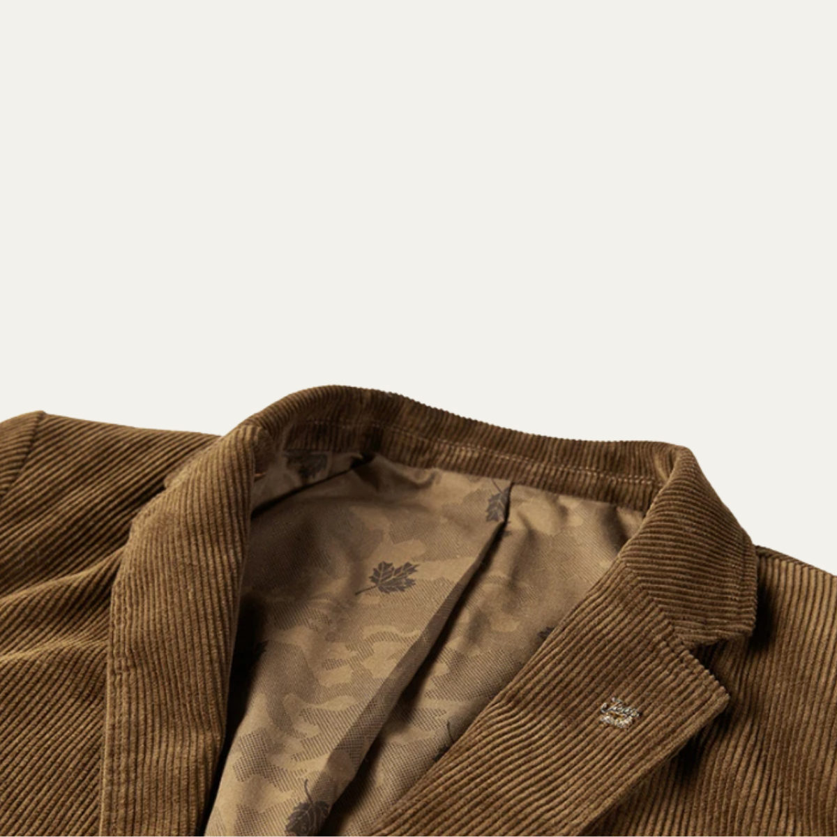 Men's corduroy blazer with notch lapels, button fastening and flap pockets