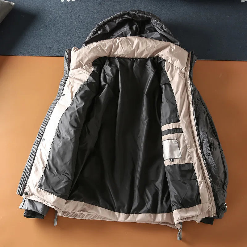 Men's Puffer Jacket Hooded Zip-Front Quilted