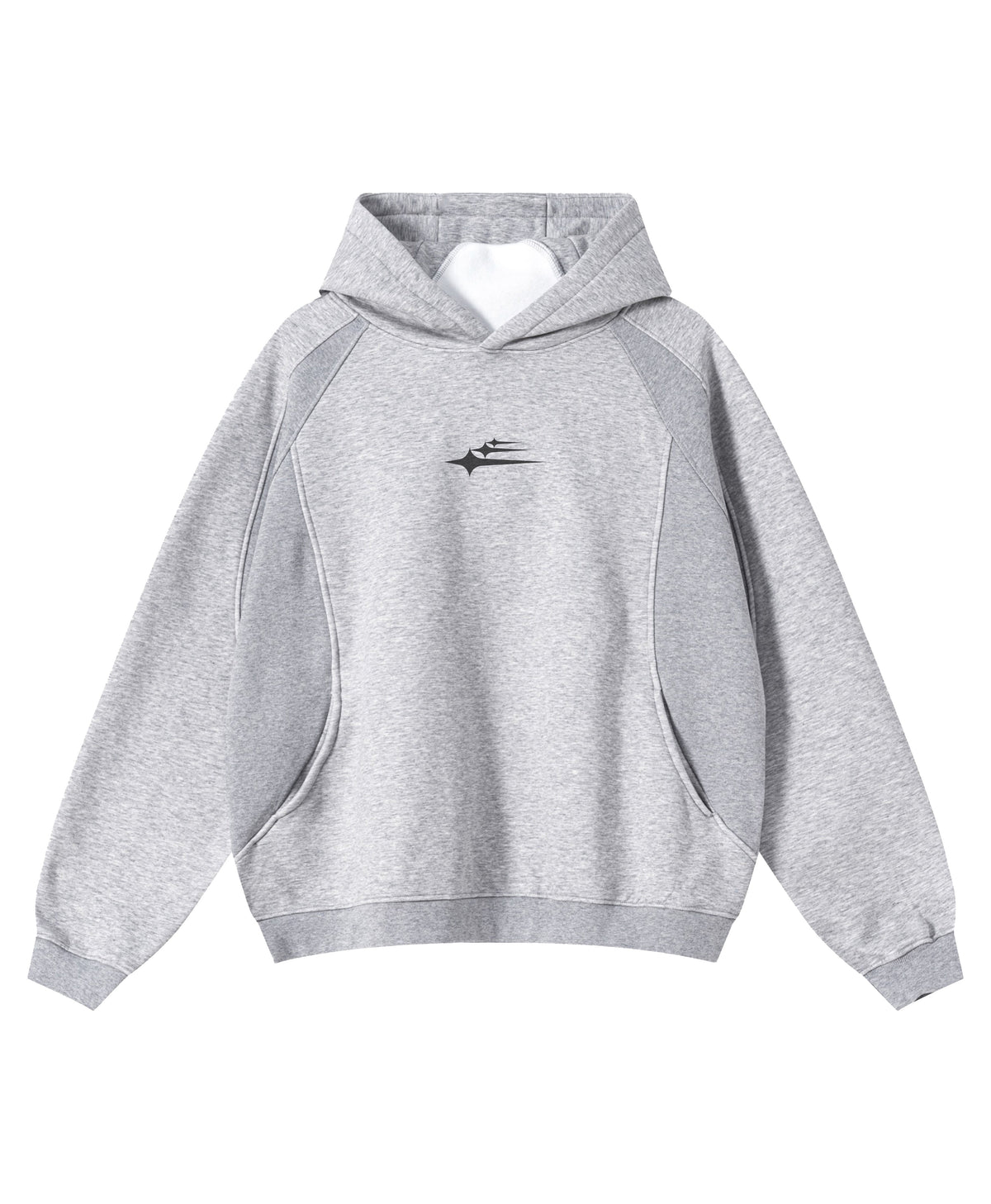 Unisex hooded sweatshirt with chest logo and kangaroo pocket