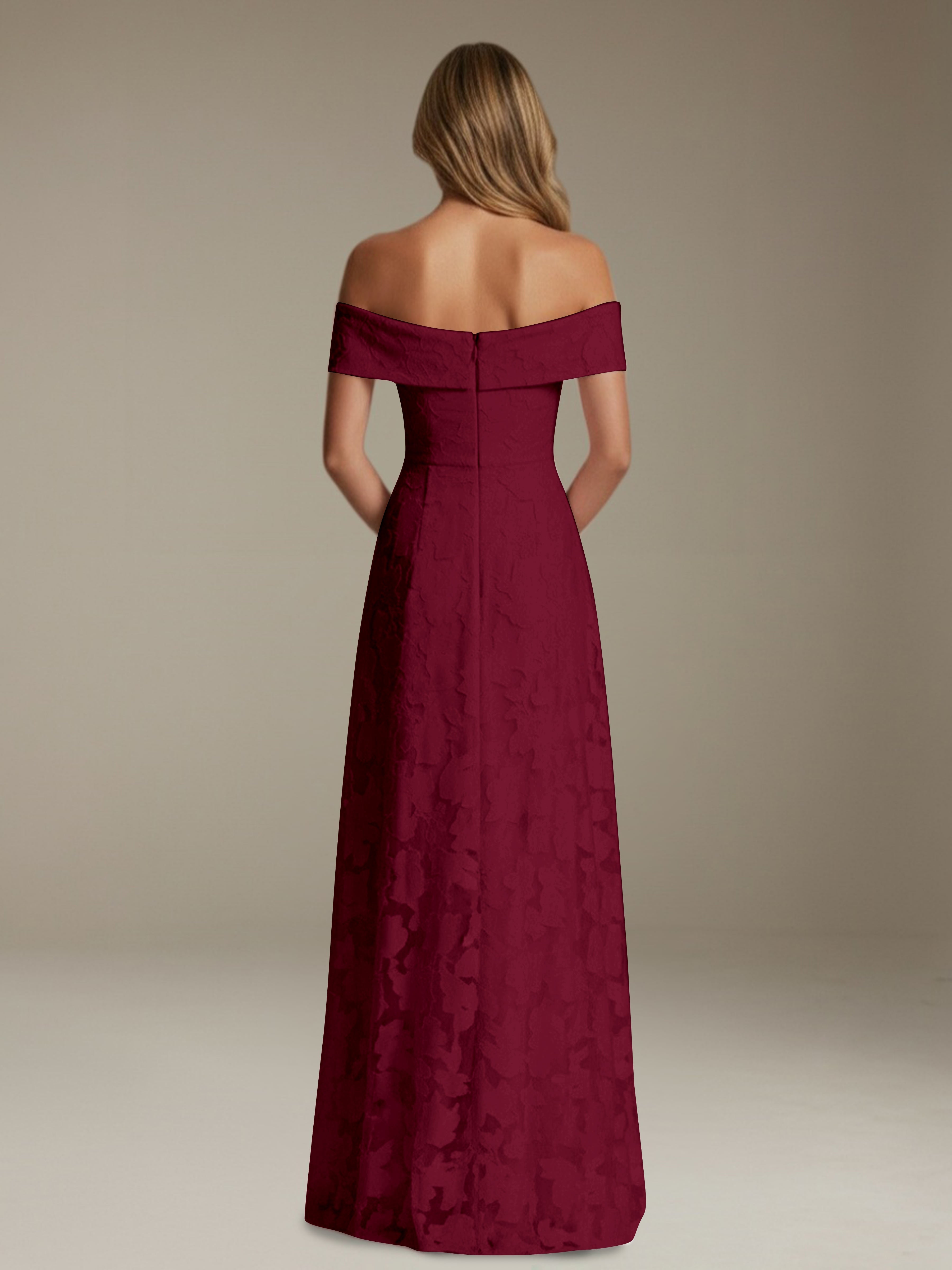Women’s Off-Shoulder Floral Lace Maxi Dress | A-Line Occasion Gown