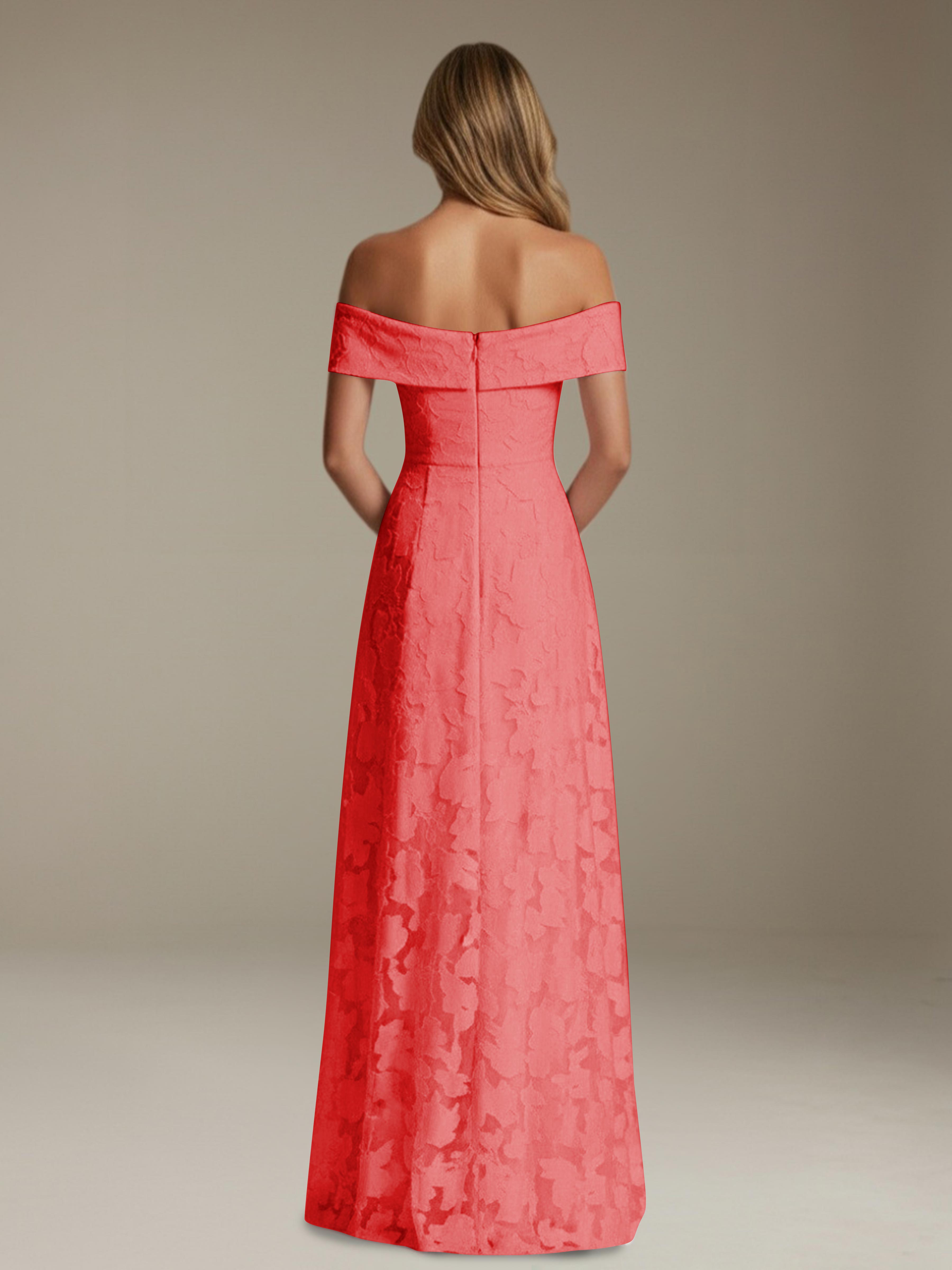 Women’s Off-Shoulder Floral Lace Maxi Dress | A-Line Occasion Gown
