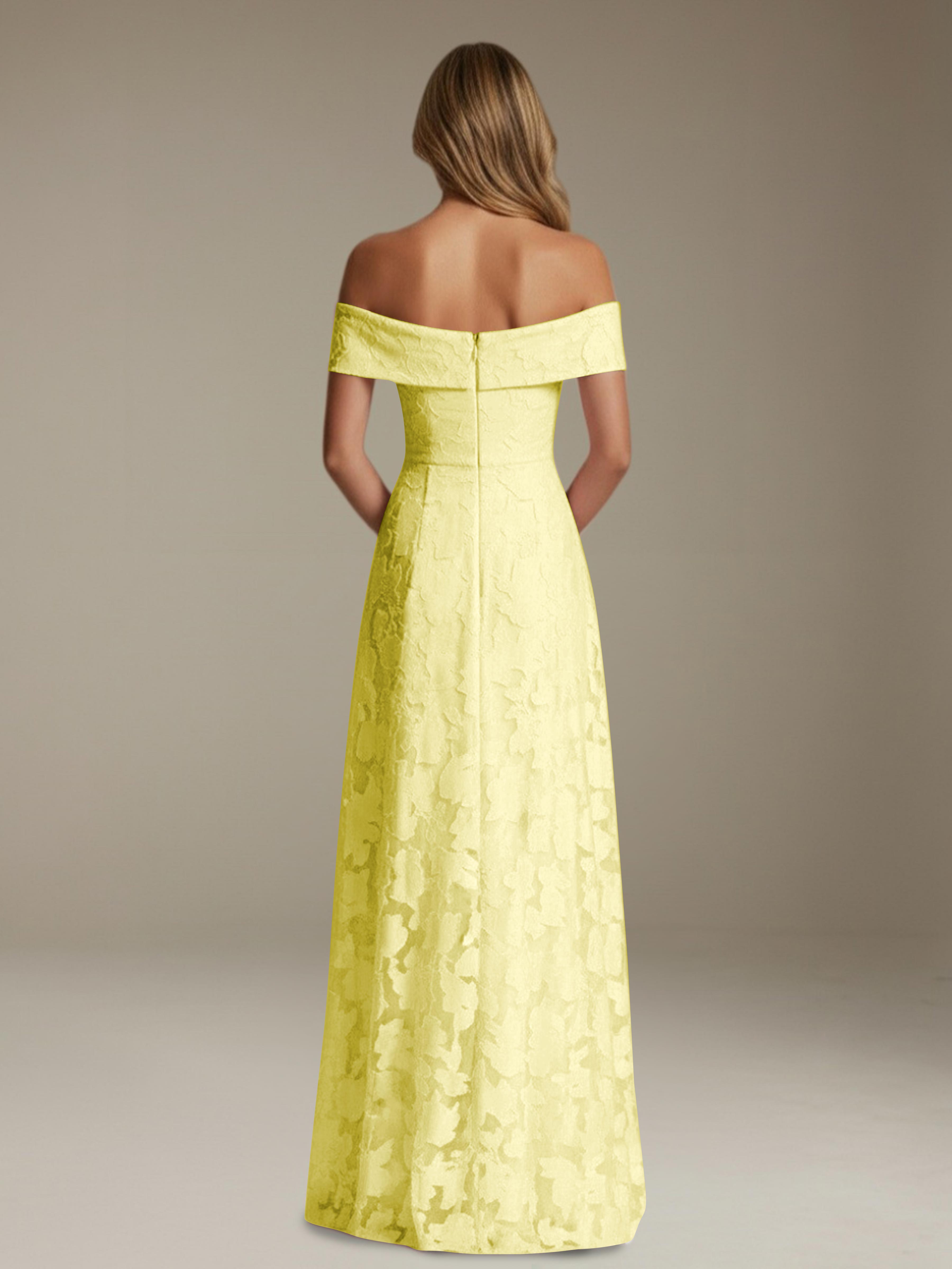 Women’s Off-Shoulder Floral Lace Maxi Dress | A-Line Occasion Gown