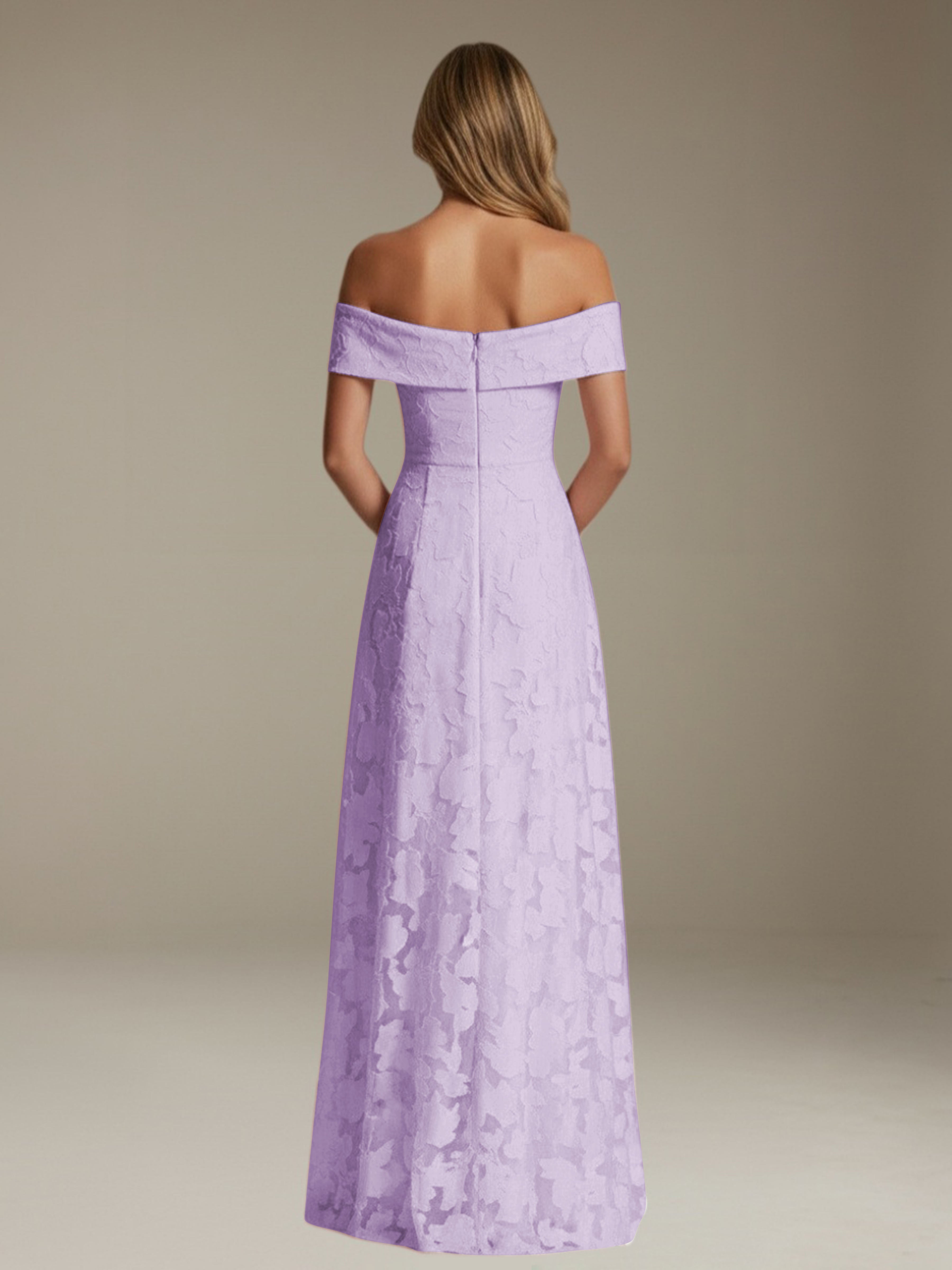 Women’s Off-Shoulder Floral Lace Maxi Dress | A-Line Occasion Gown