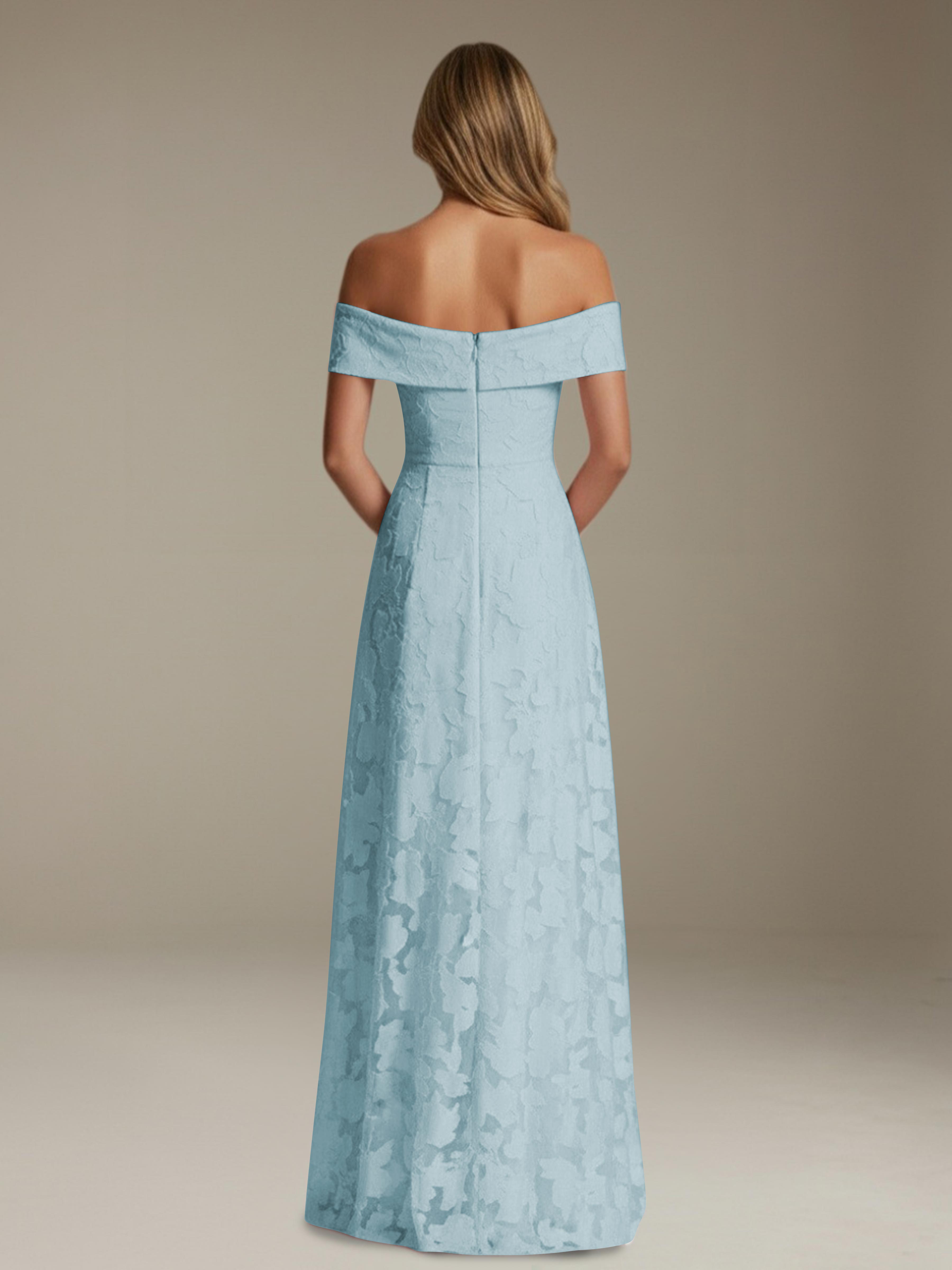 Women’s Off-Shoulder Floral Lace Maxi Dress | A-Line Occasion Gown