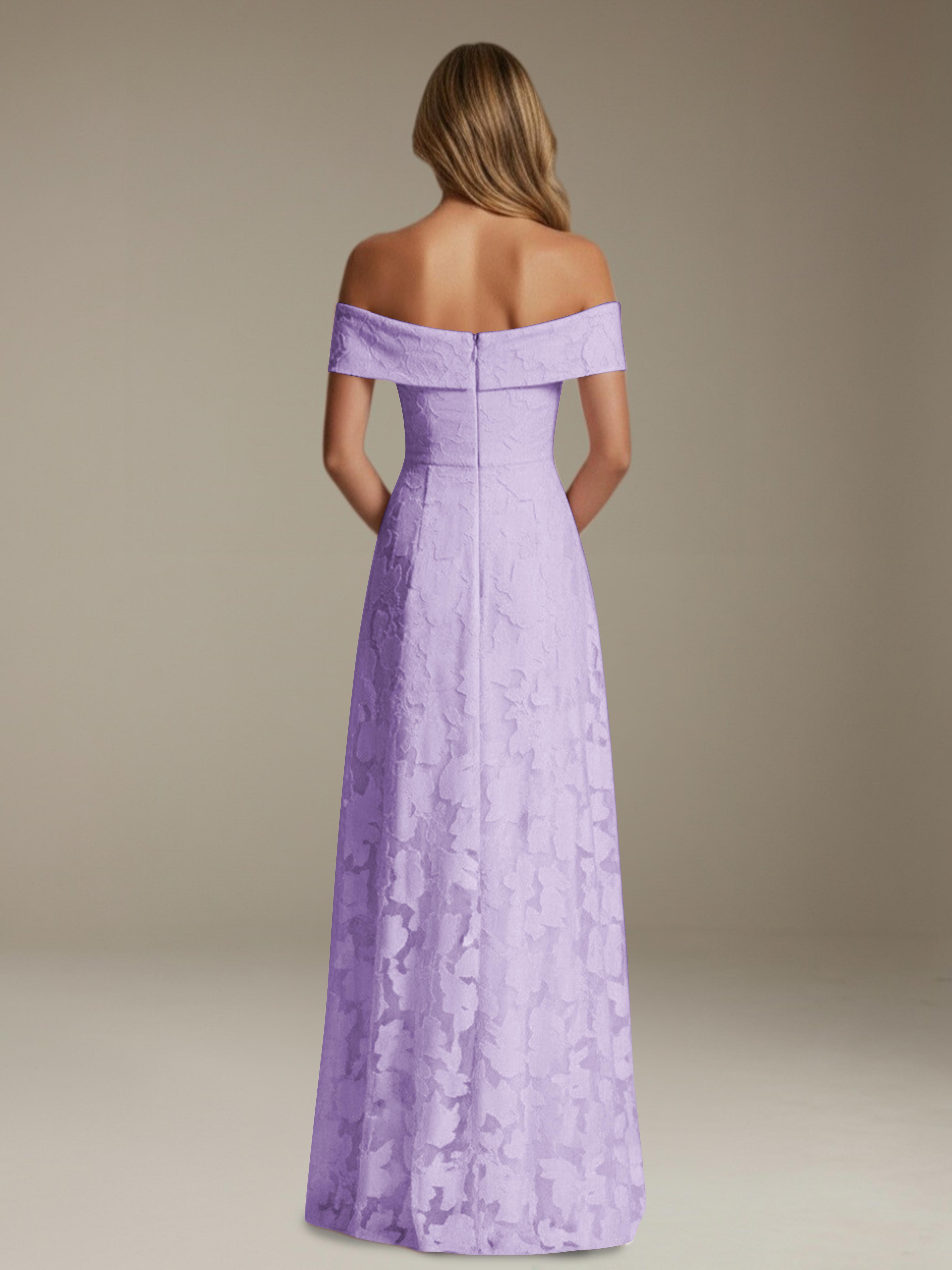 Women’s Off-Shoulder Floral Lace Maxi Dress | A-Line Occasion Gown