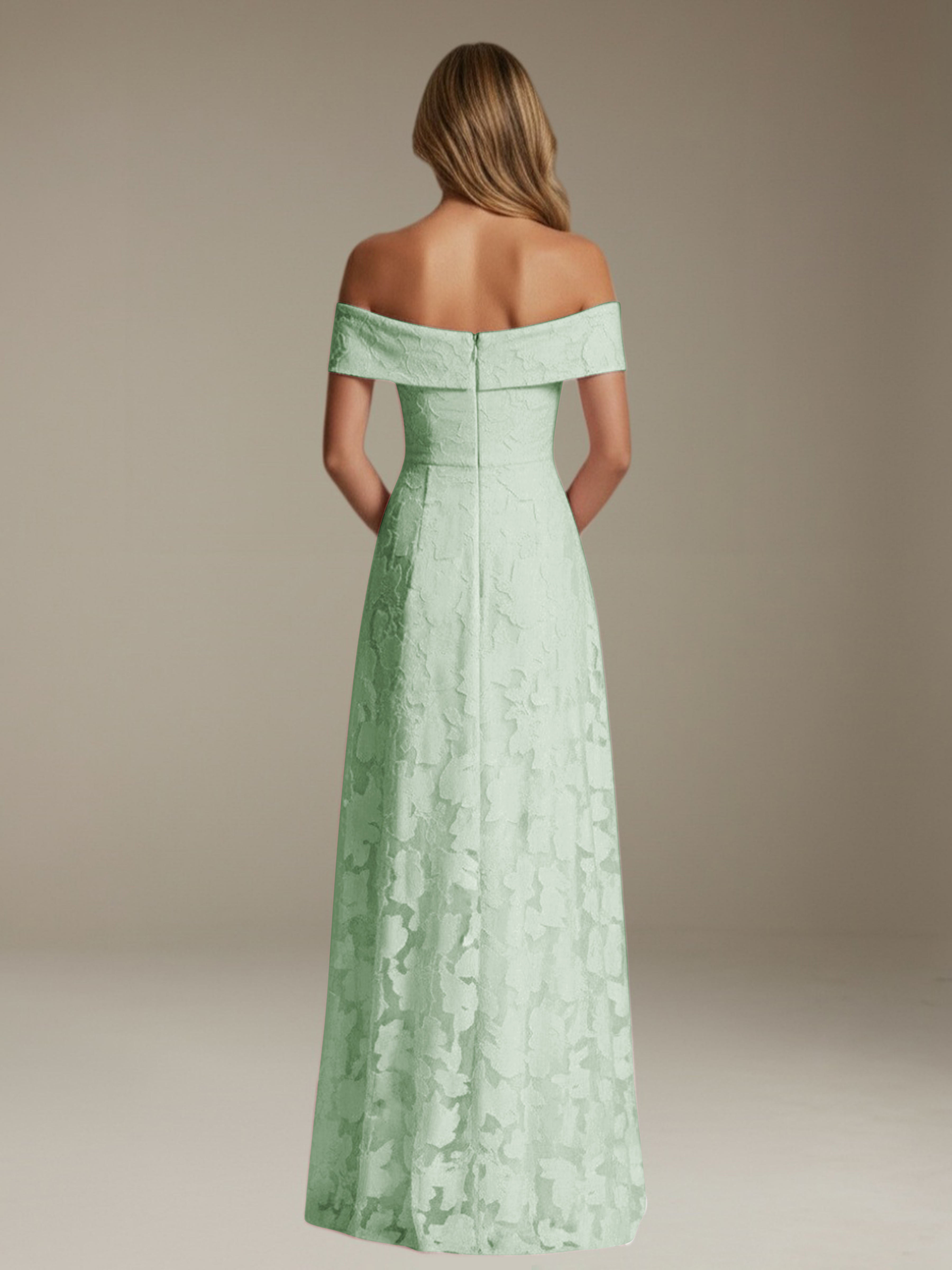 Women’s Off-Shoulder Floral Lace Maxi Dress | A-Line Occasion Gown