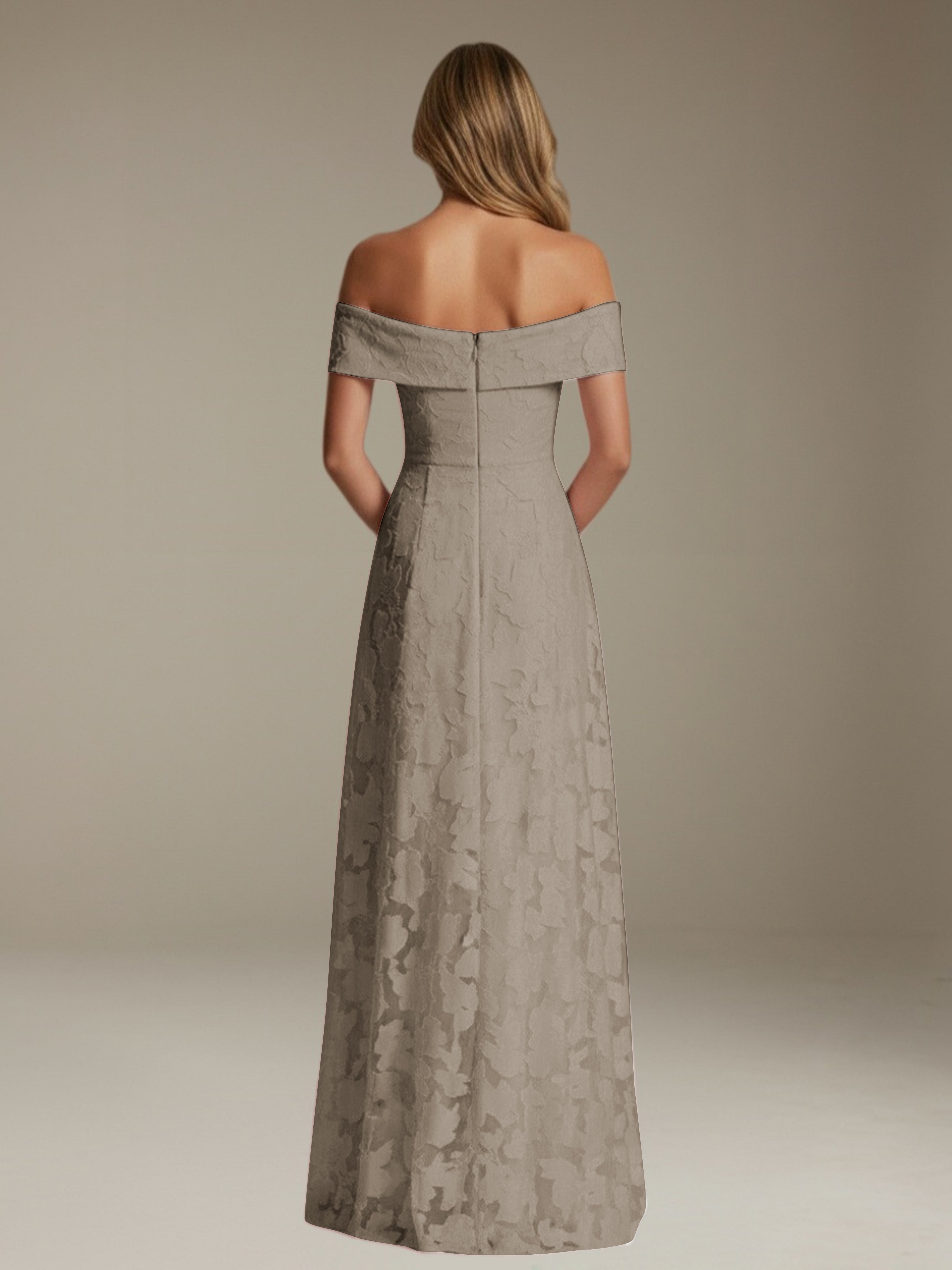 Women’s Off-Shoulder Floral Lace Maxi Dress | A-Line Occasion Gown