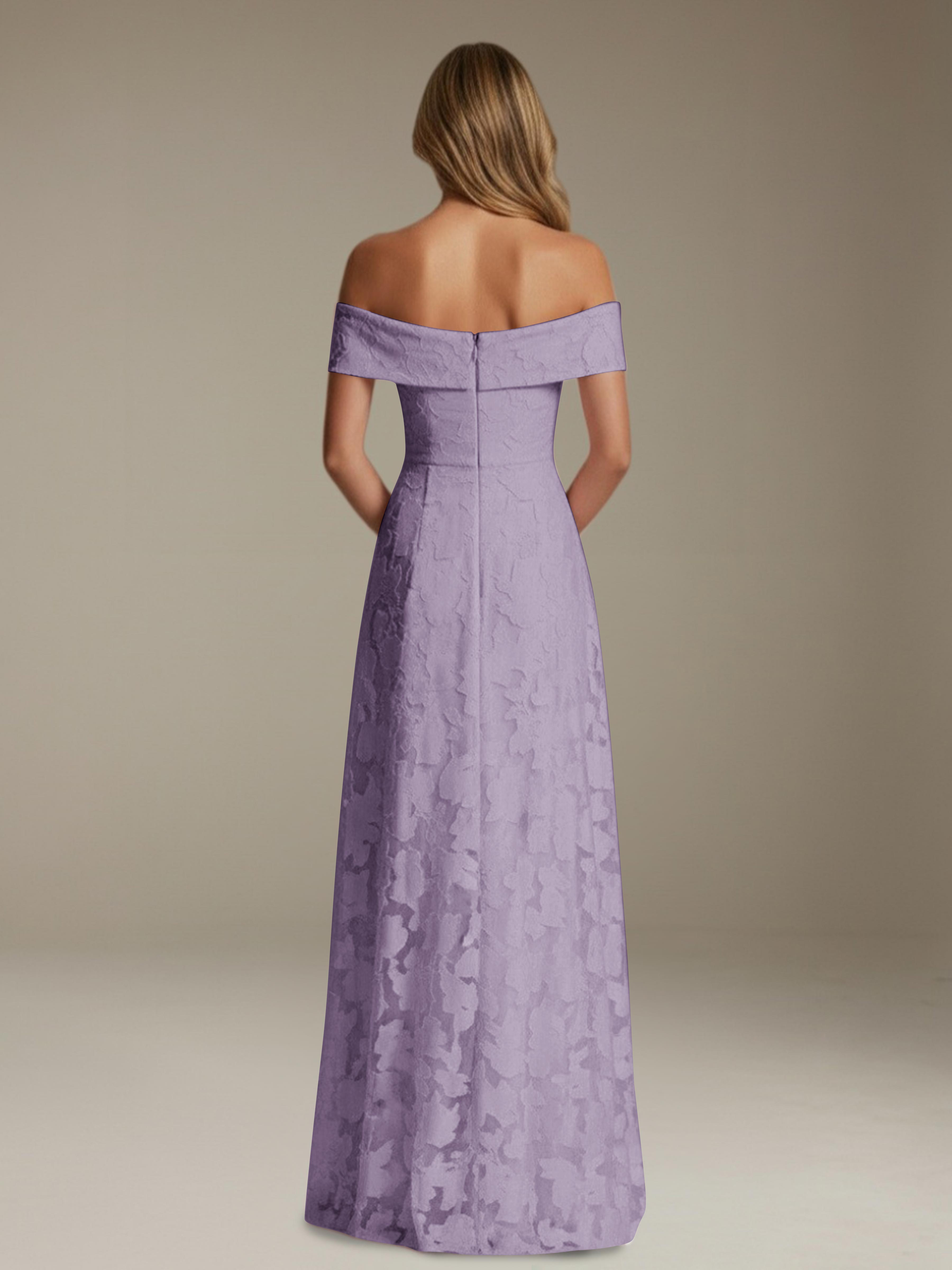 Women’s Off-Shoulder Floral Lace Maxi Dress | A-Line Occasion Gown