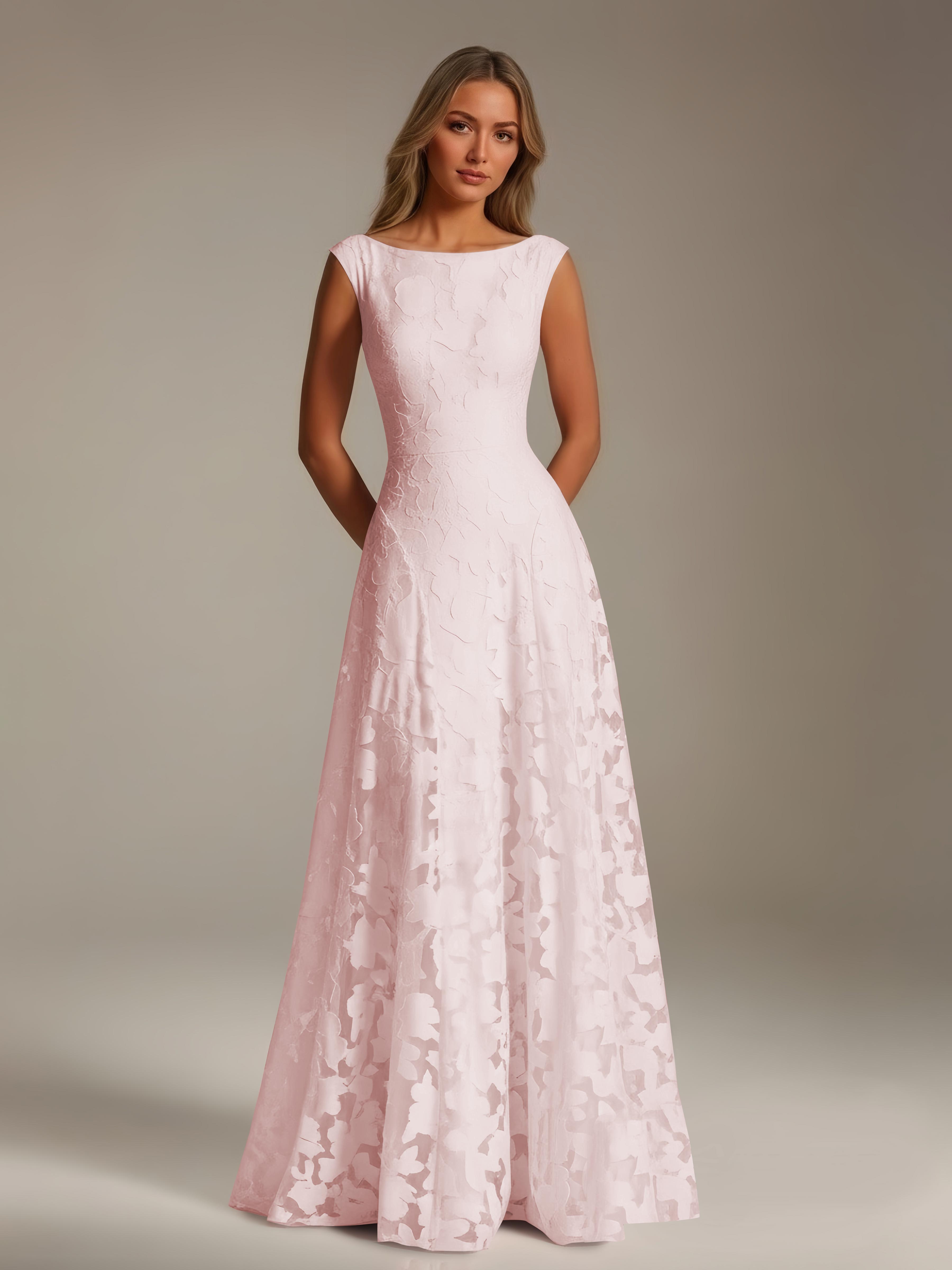 Women’s Floral Lace A-Line Maxi Dress | Scoop Neck Lace-Up Evening