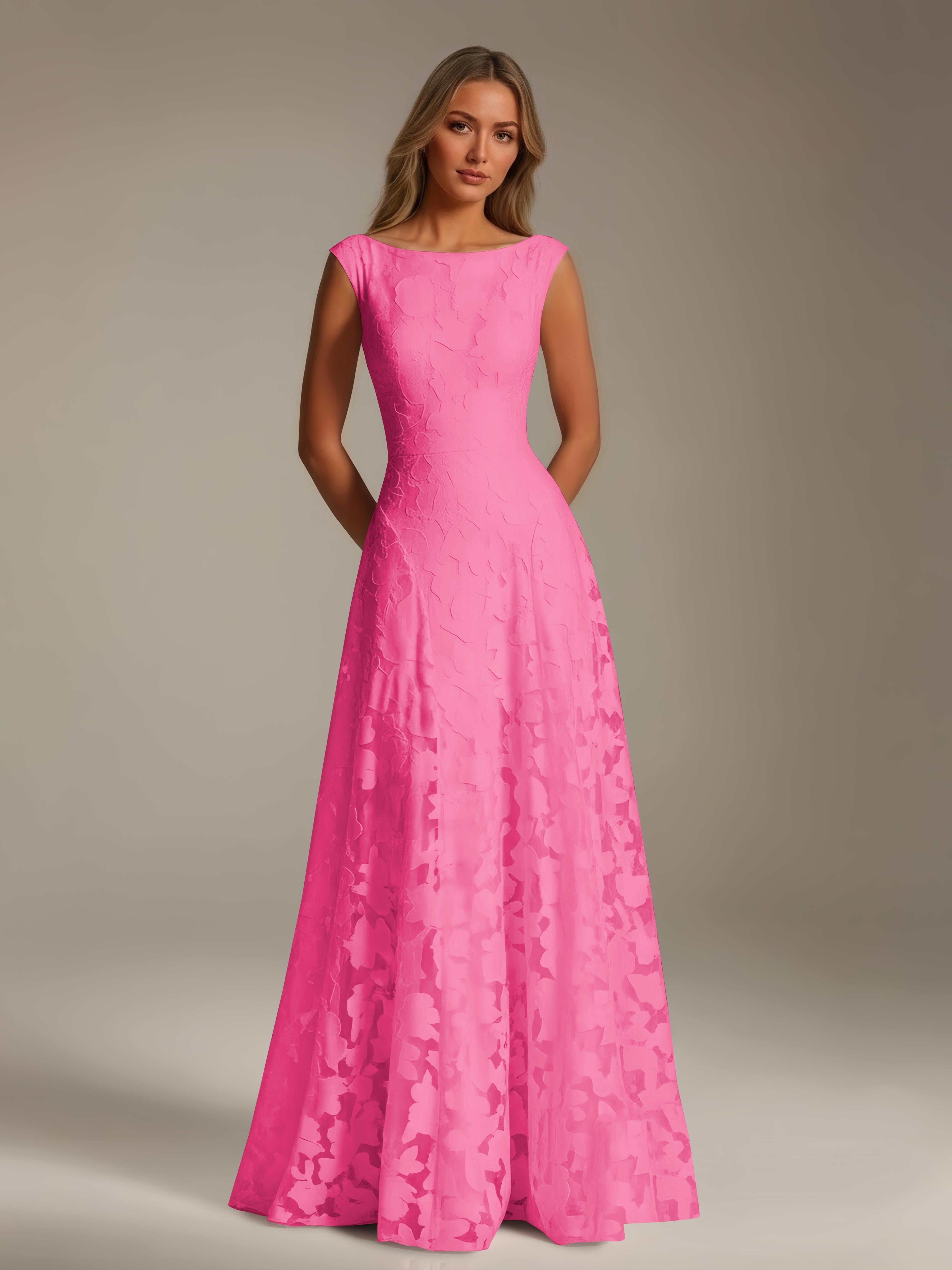 Women’s Floral Lace A-Line Maxi Dress | Scoop Neck Lace-Up Evening