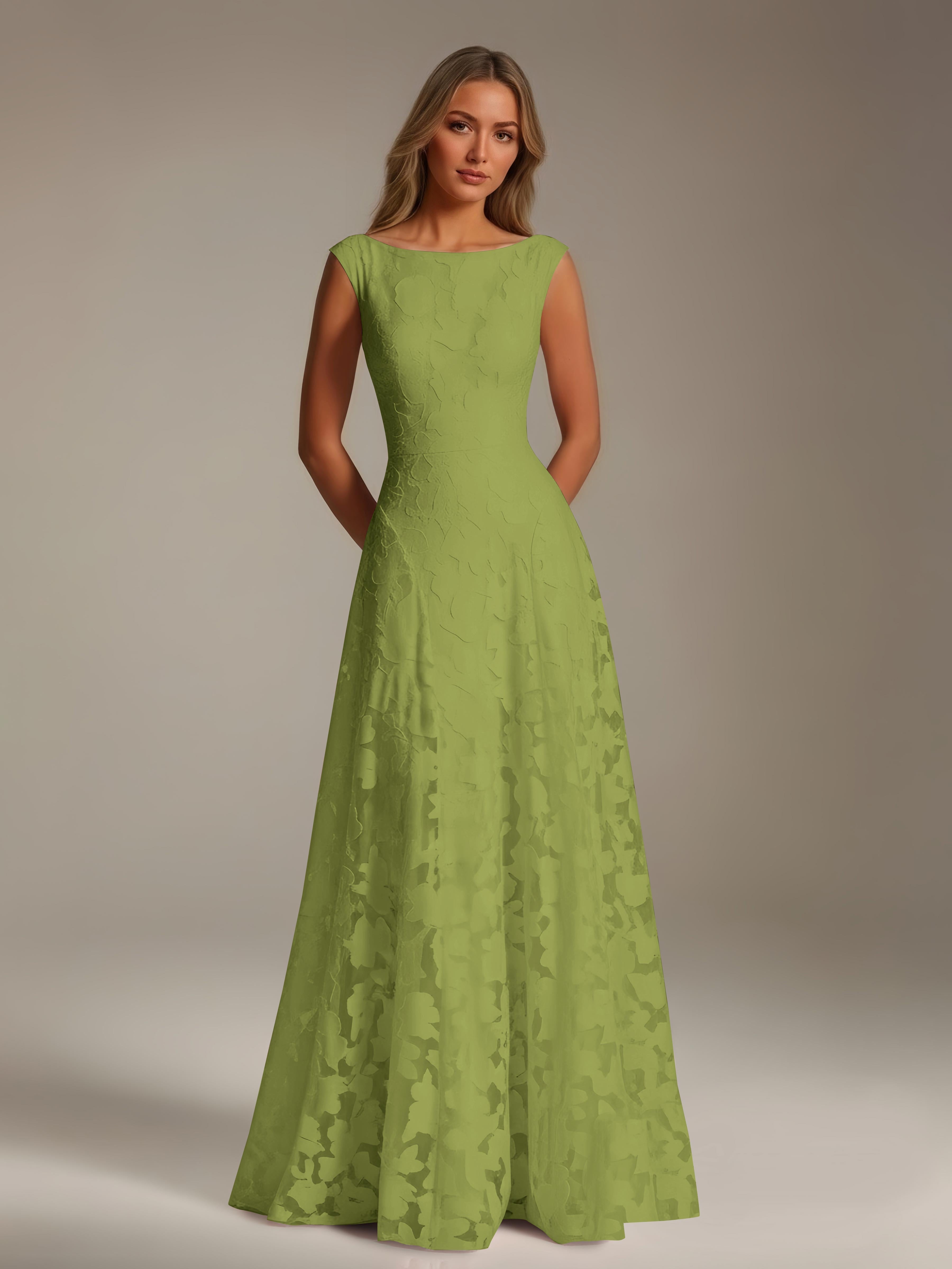 Women’s Floral Lace A-Line Maxi Dress | Scoop Neck Lace-Up Evening