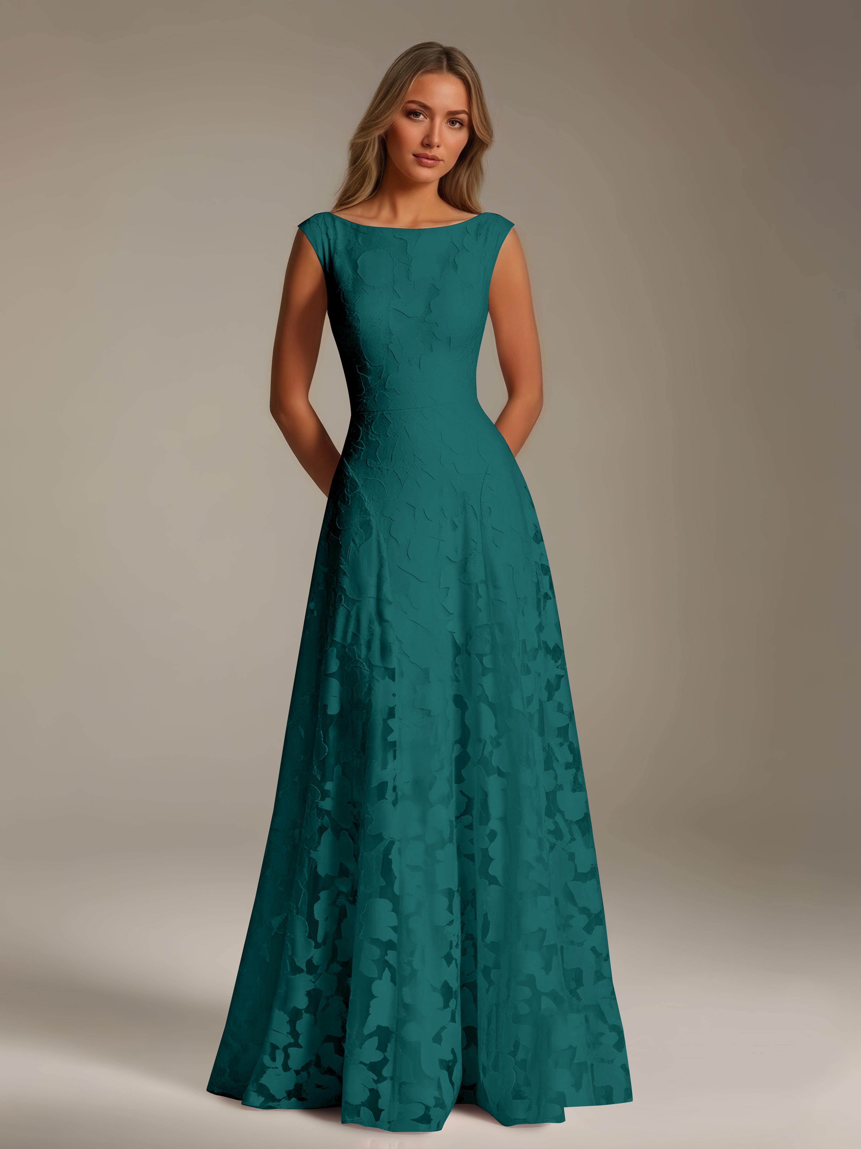 Women’s Floral Lace A-Line Maxi Dress | Scoop Neck Lace-Up Evening